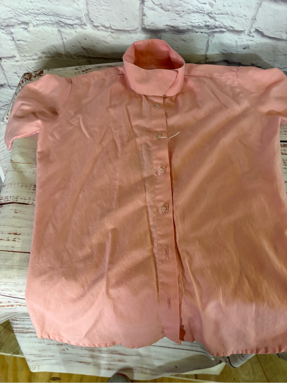 Tuff Rider Kids Pink/Coral Button-Down  Equestrian Show Shirt
